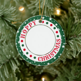 Customisable House Rabbit | Hoppy Christmas Photo Ceramic Tree Decoration