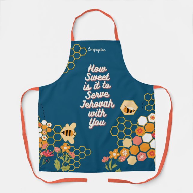 Customisable ‘How Sweet it is to Serve Jehovah’ Apron (Front)