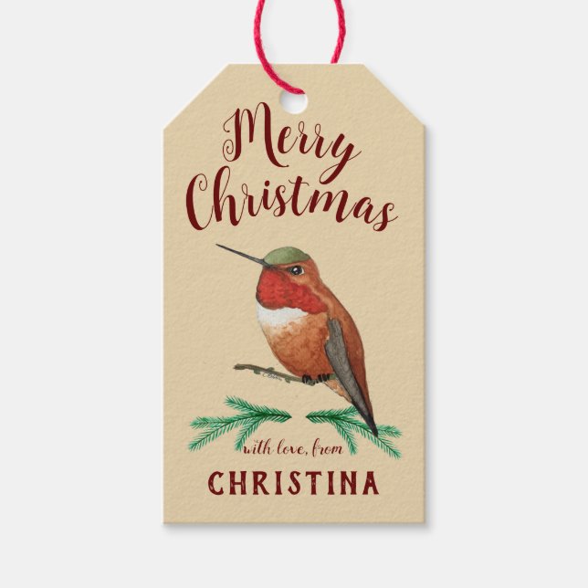Customisable Hummingbird Gift Tags (Front)