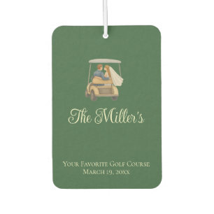 Customisable Hunter Green Golf Course Wedding Car Air Freshener