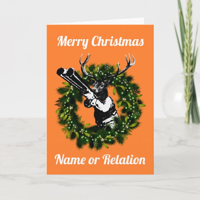 Customisable Hunting Christmas Card (Front)