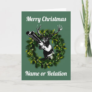 Customisable Hunting Christmas Card