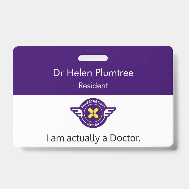 Customisable I am actually a Doctor ID Badge (Front)