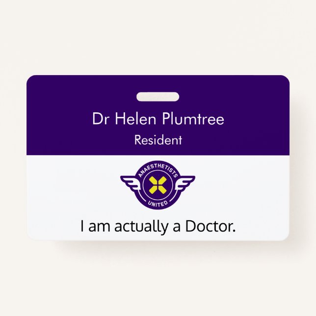 Customisable I am actually a Doctor ID Badge (Front)