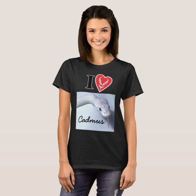 Customisable "I (Ball Python Heart) [YOUR SNAKE]" T-Shirt (Front Full)