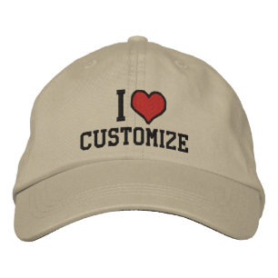 Customisable I Heart Embroidered Hat