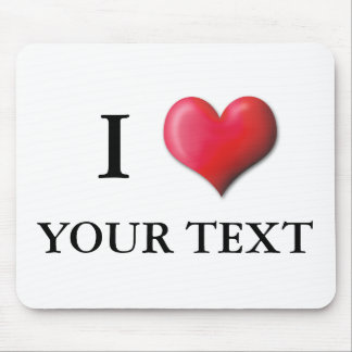 Customisable I Heart Mousepad 0001