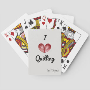 Customisable "I (heart) Quilling" Playing Cards