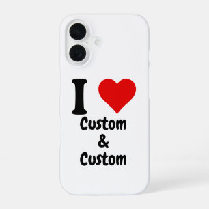 Customisable I Love Custom  iPhone 16 Case