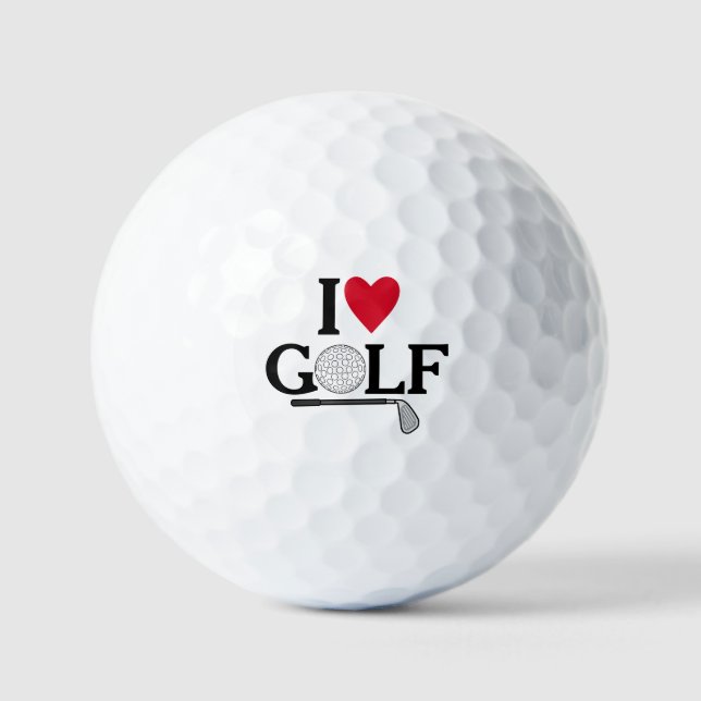 Customisable I love Golf Balls (Front)