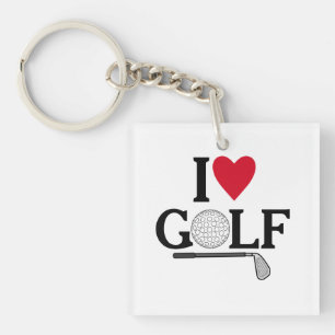 Customisable I love Golf Balls Key Ring