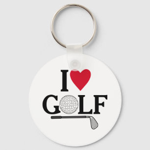Customisable I love Golf Balls Key Ring