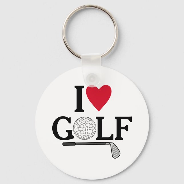 Customisable I love Golf Balls Key Ring (Front)