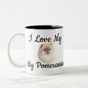 Customisable I Love My Pomeranian  Two-Tone Coffee Mug