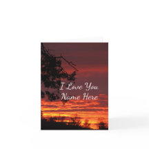 Customisable I Love You Sunset Note Card