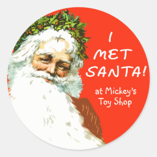 Customisable I MET SANTA Stickers
