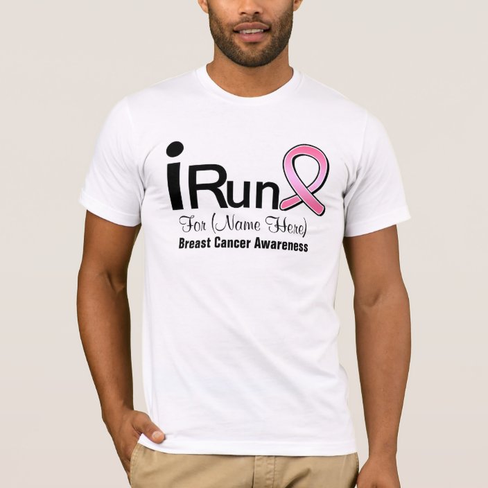 Customisable I Run For Breast Cancer Awareness T Shirt Uk