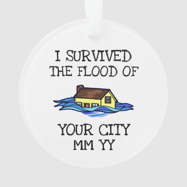 Customisable I survived the flood Ornament (Back)