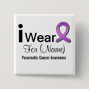 Customisable I Wear a Pancreatic Cancer Ribbon 15 Cm Square Badge