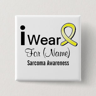 Customisable I Wear a Sarcoma Cancer Ribbon 15 Cm Square Badge
