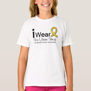 Customisable I Wear Childhood Cancer Ribbon T-Shirt