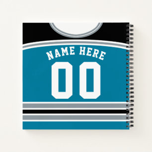 Customisable Ice Hockey Jersey Template Notebook