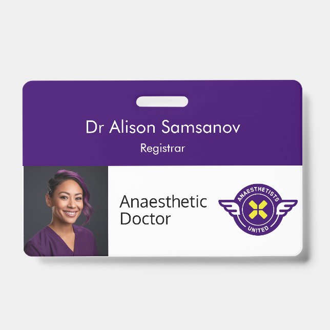 Customisable ID Badge with photo (Front)