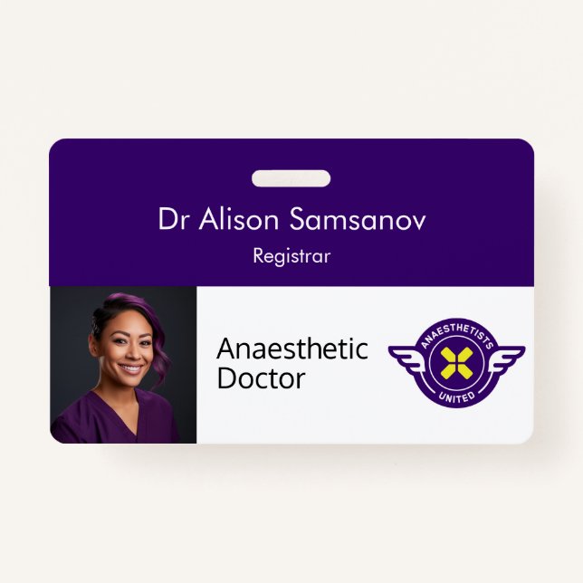 Customisable ID Badge with photo (Front)