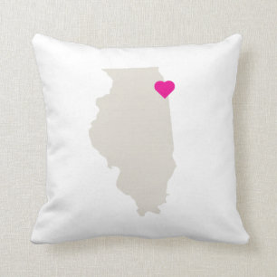 Customisable Illinois State Love Reversible Pillow