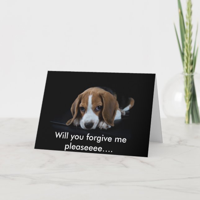 Customisable I'm Sorry Card Cute Beagle Puppy (Front)