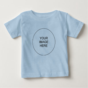 Customisable Image Text Template Front Print Blue Baby T-Shirt