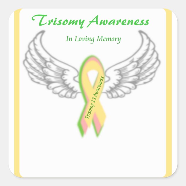 Customisable In Loving Memory Trisomy 13 Square Sticker (Front)
