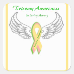 Customisable In Loving Memory Trisomy 13 Square Sticker