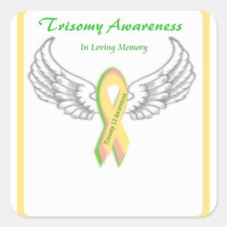 Customisable In Loving Memory Trisomy 13 Square Sticker