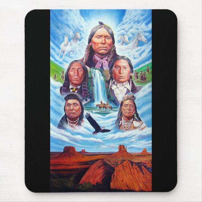 Customisable Indian Chiefs Native Americans Mouse Mat (Front)