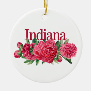 Customisable Indiana Ornament with Peonies