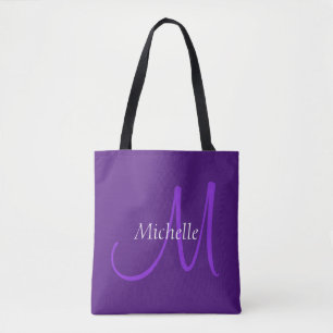 Customisable Initial Monogram Typography Name Tote Bag