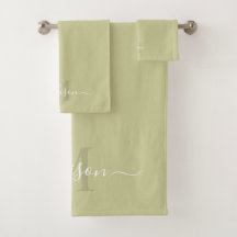 Customisable Initial & Name Dull Olive Green