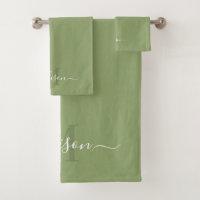 Customisable Initial & Name with Light Sage Green
