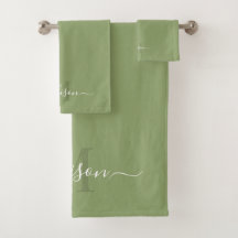 Customisable Initial & Name with Light Sage Green
