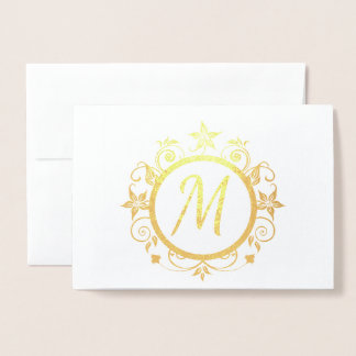 Customisable Initial Personal Stationery Foil Card