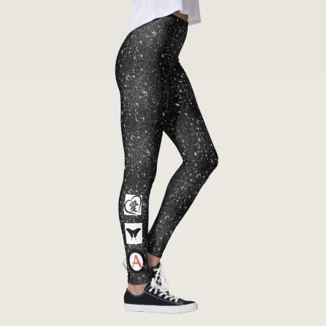 Customisable Initialling Leggings KANJI LOVE, (Right)