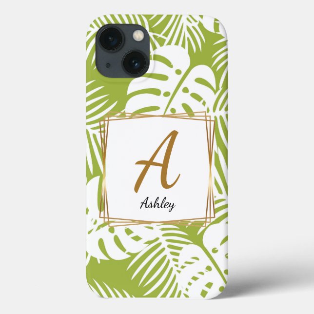 Customisable Initials Green Phone Case (Back)
