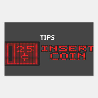 Customisable Insert Coin Tip Jar Sticker