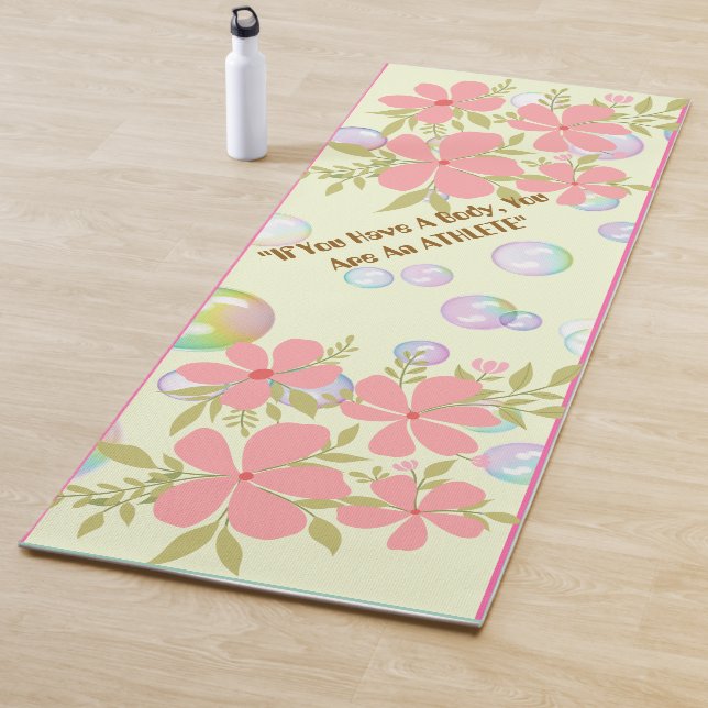 Customisable Inspirational Floral  - Yoga Mat (In Situ)