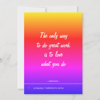 Customisable Inspirational Quotes Mordern Classic Holiday Card