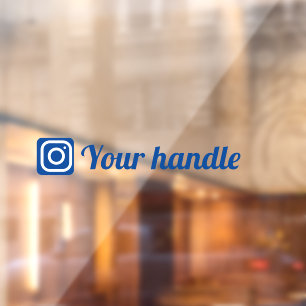 Customisable Instagram Logo handle blue Window Cling