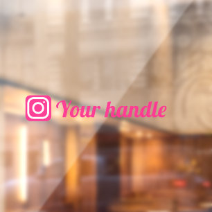 Customisable Instagram Logo handle cute pink Window Cling
