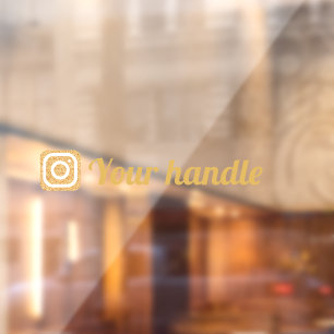 Customisable Instagram Logo handle Gold Window Cling