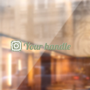 Customisable Instagram Logo handle Retro Green Window Cling